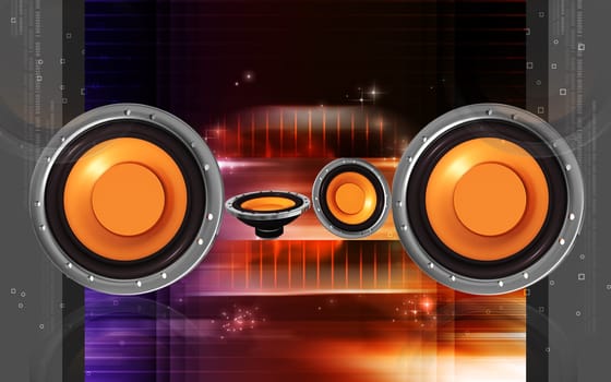 Digital illustration of car stereo in colour background