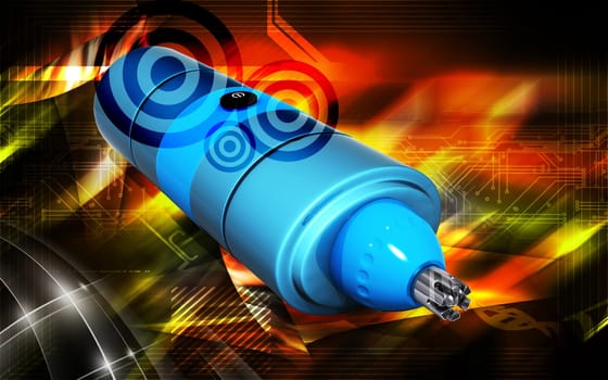 Digital illustration of nose and ear trimmer in colour background
