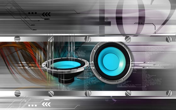 Digital illustration of car stereo in colour background