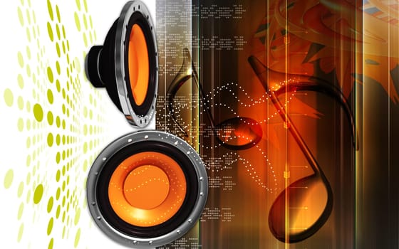 Digital illustration of car stereo in colour background