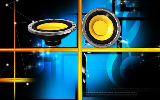 Digital illustration of car stereo in colour background