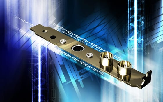 Digital illustration of video capture card in colour background