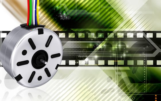 Digital illustration of electric stepper in colour background