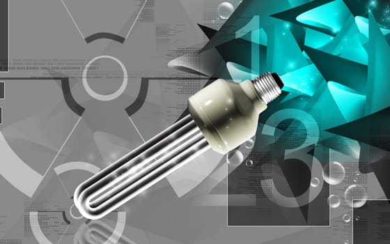 Digital illustration of a CFL light in colour background