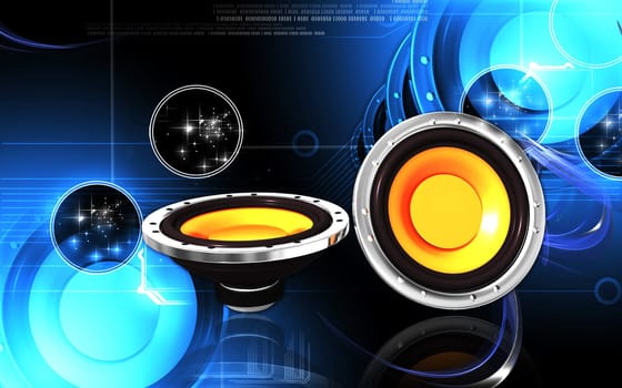 Digital illustration of car stereo in colour background