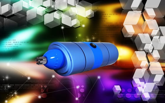 Digital illustration of nose and ear trimmer in colour background