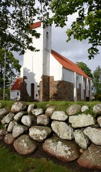 church in denmark in scandinavia. typical christian evangalic Lutheranian place of worship