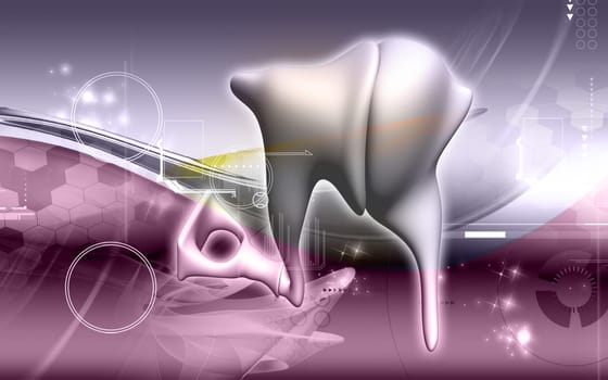 Digital illustration of ear in colour background