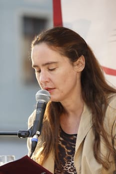 Tanja Kinkel reads at the Literature Festival in Meissen on June 12,2010