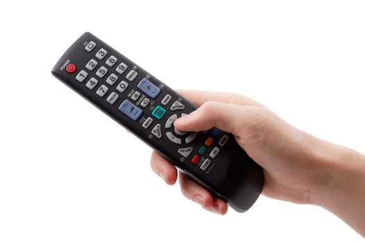 Arm with remote control, switching TV