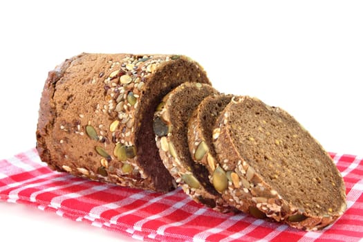 A loaf of bread against a white background
