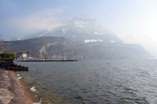 Landscape on Lake Lucerne