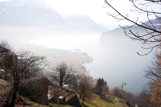 Landscape on Lake Lucerne