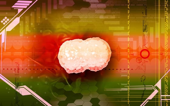 Digital illustration of polio virus in colour background