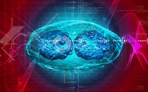 Digital illustration of pox virus in colour background