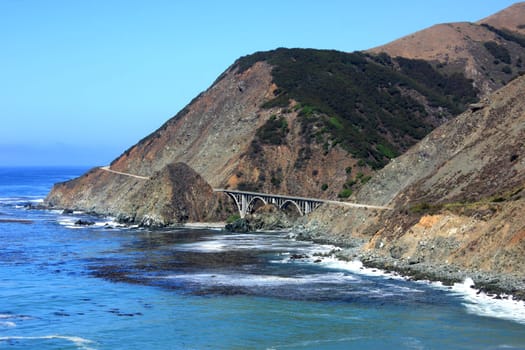 Bridge Pacific Coast Highway from the water side
