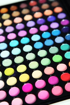 Color palette with many colors - close-up