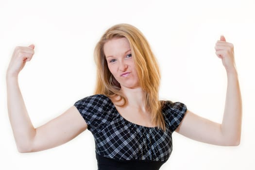 Young woman has strength,endurance and energy