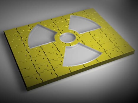 Abstract illustration on the subject of nuclear power - 3D
