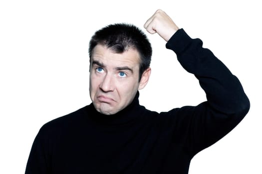 man knocking on his head dumb stupid