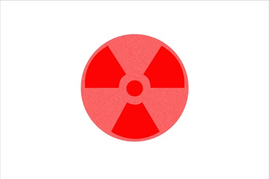 Japanese flag with atomic sign