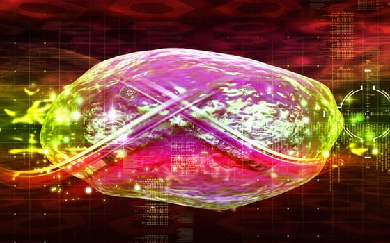 Digital illustration of pox virus in colour background