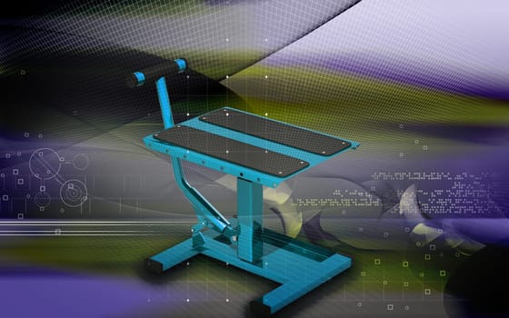 Digital illustration of Bike lift in colour background