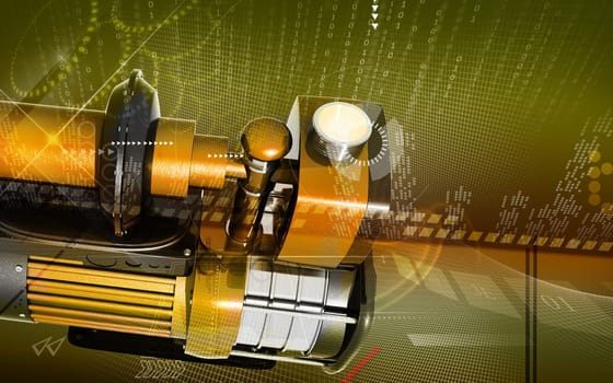 Digital illustration of pressure pump in colour background