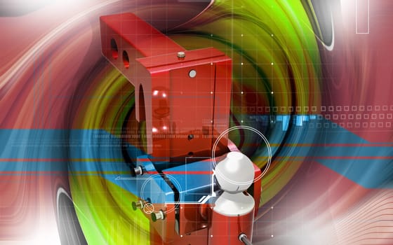 Digital illustration of tow ball in colour background