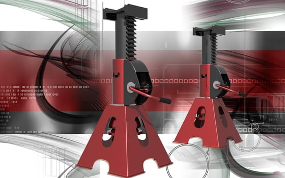 Digital illustration of Car lift in colour background