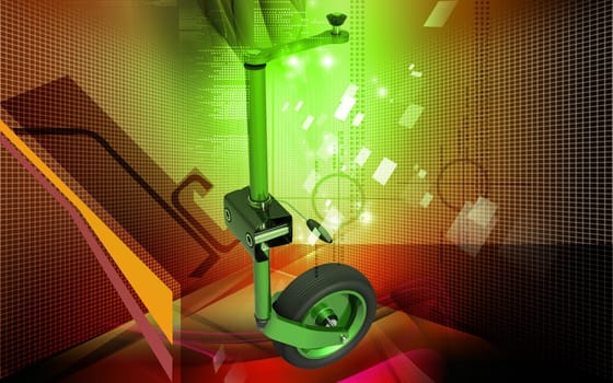 Digital illustration of Jockey wheel in colour background