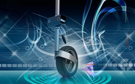 Digital illustration of Jockey wheel in colour background