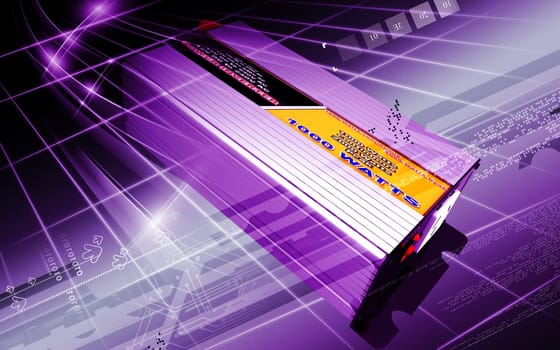 Digital illustration of inverter in colour background