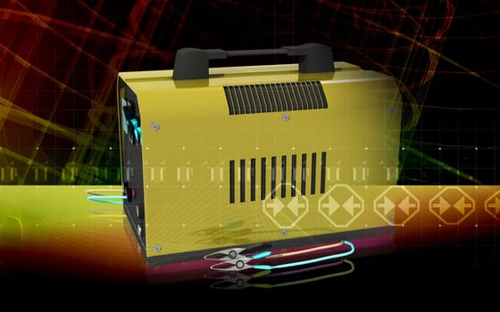 Digital illustration of Battery charger in colour background