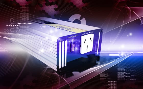 Digital illustration of inverter in colour background