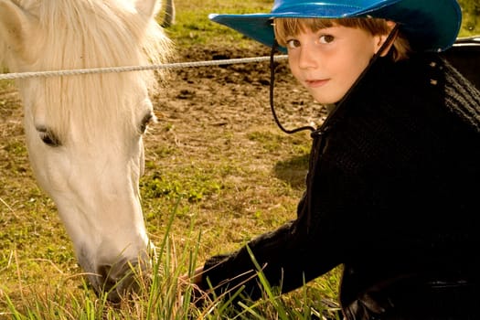 Boy with cowboy hat