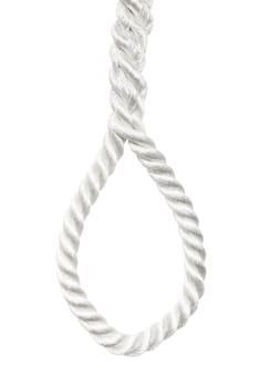 Rope with a hangmans noose isolated