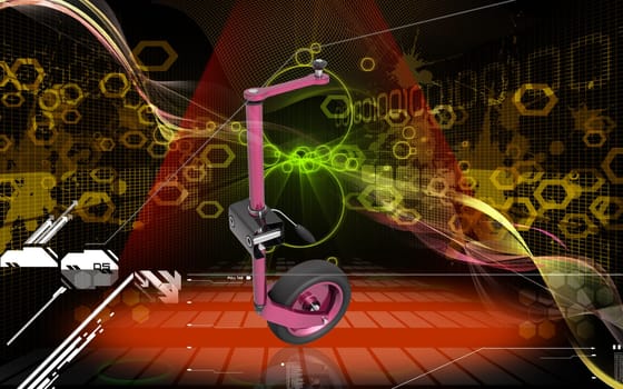 Digital illustration of Jockey wheel in colour background