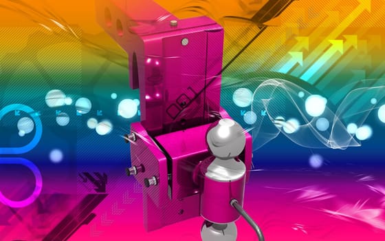 Digital illustration of tow ball in colour background