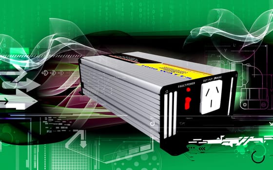 Digital illustration of inverter in colour background