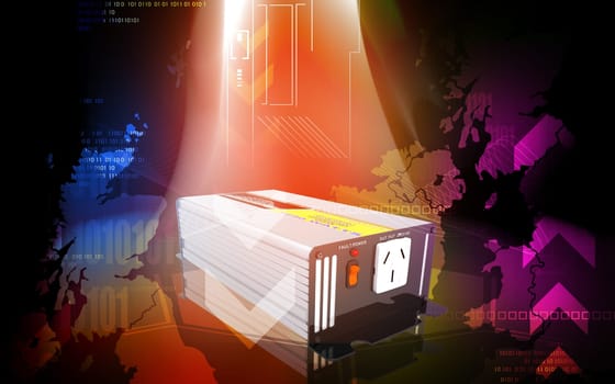 Digital illustration of inverter in colour background