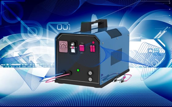 Digital illustration of Battery charger in colour background