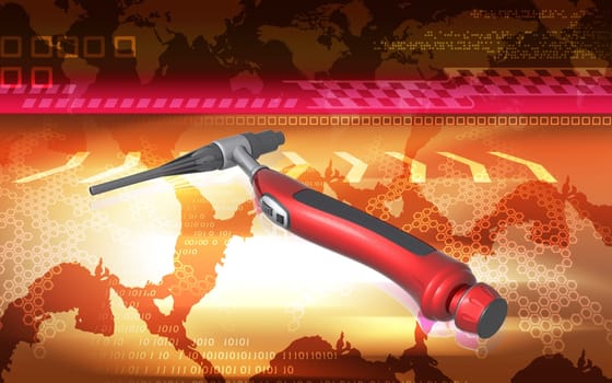 Digital illustration of weld craft in colour background