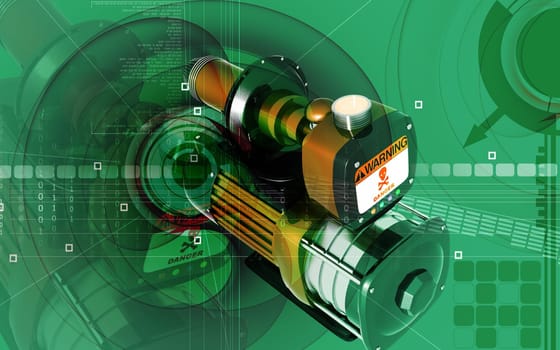 Digital illustration of pressure pump in colour background