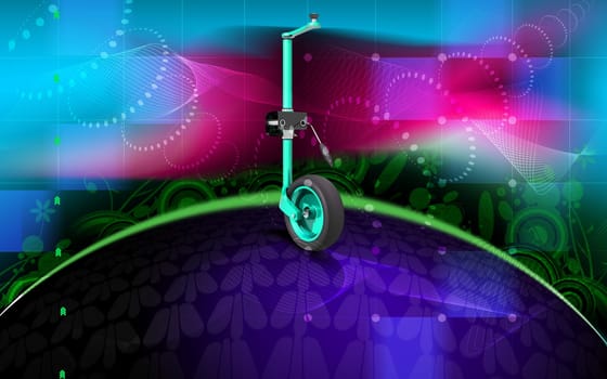 Digital illustration of Jockey wheel in colour background