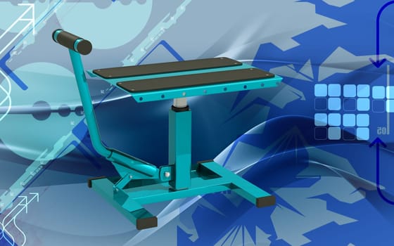 Digital illustration of Bike lift in colour background