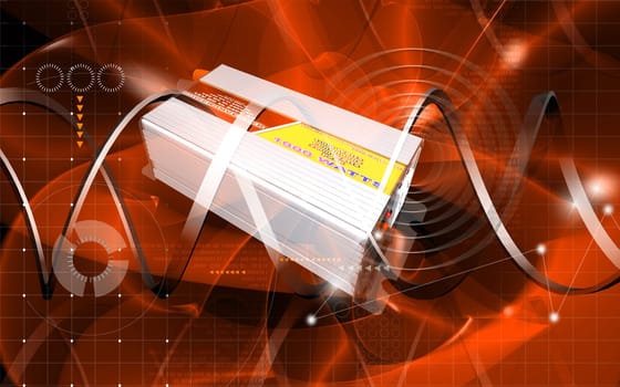 Digital illustration of inverter in colour background