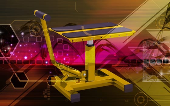 Digital illustration of Bike lift in colour background