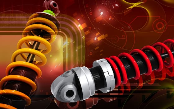 Digital illustration of Shock absorber in colour background