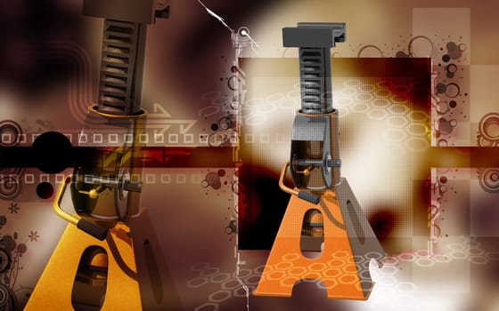 Digital illustration of Car lift in colour background